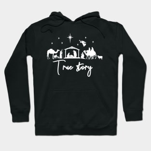 True Story Nativity Christmas Baby Jesus Manger Catholic Hoodie